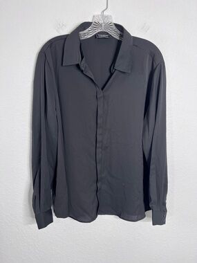 YSL Yves saint laurent top women’s large uniform black button up long sleeve E